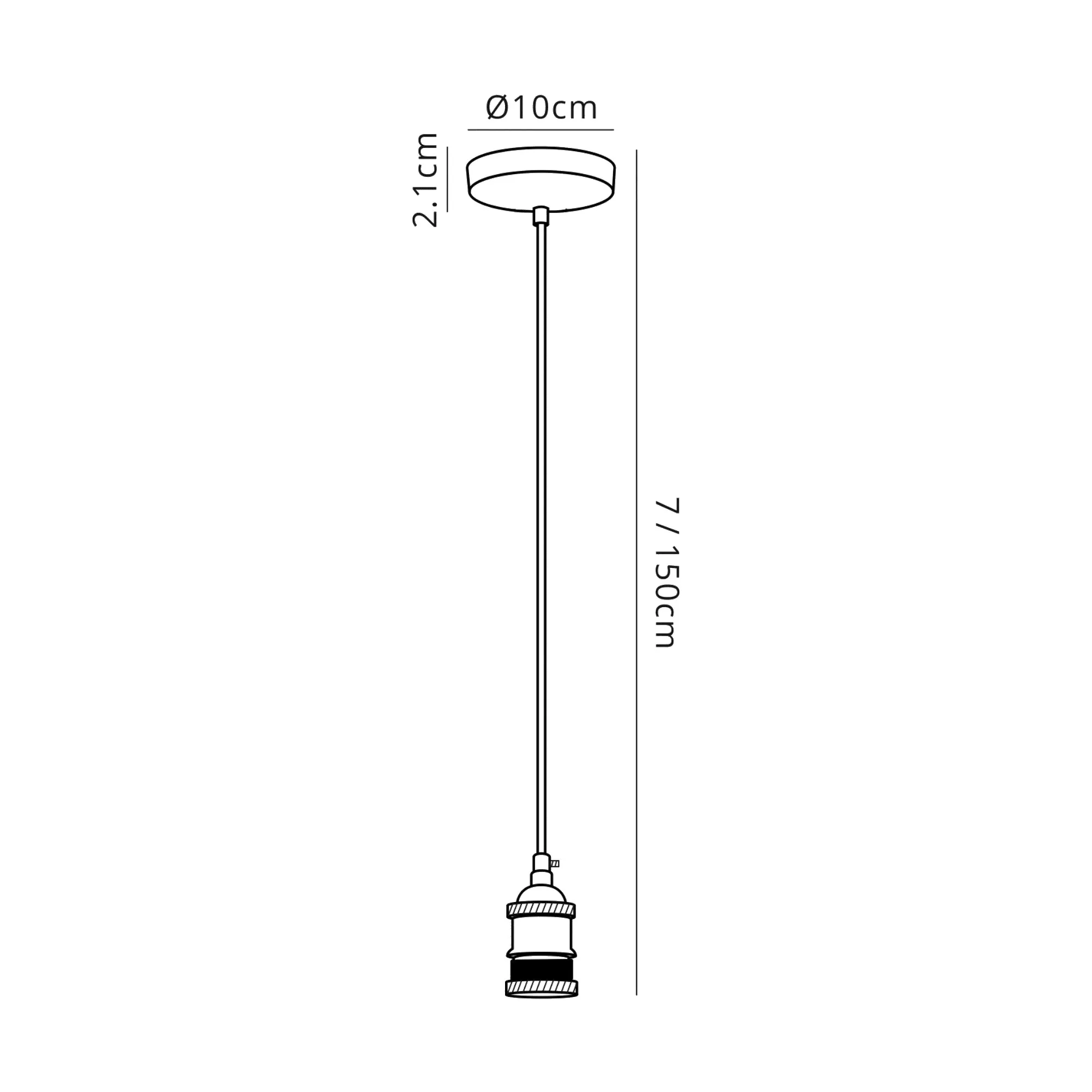 Dreifa 1.5m Single Pendant, 1 x E27, Gun Metal/Black Braided Cable (Maximum Load 1.5kg) D0171  Deco Dreifa Pendant